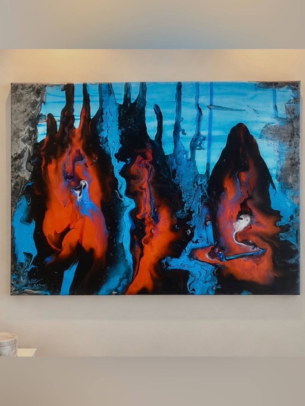 Hand Painted by me 16”x 20” Light Canvas Art Abstract Acrylic Painting - Picture 4 of 4